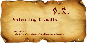 Valentiny Klaudia névjegykártya