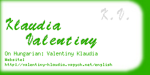 klaudia valentiny business card